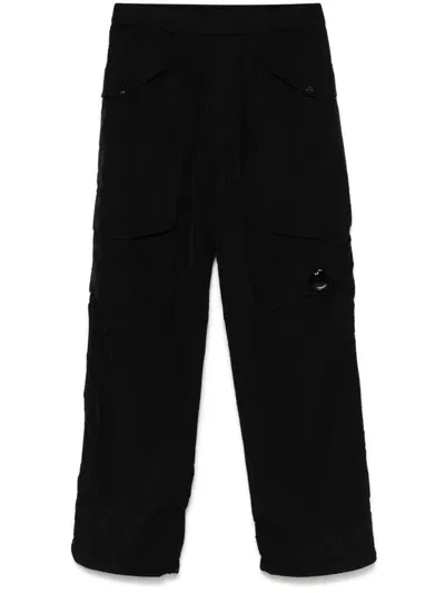 C.p. Company Lens-detail Trousers In Schwarz