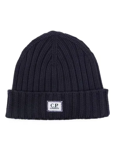 C.p. Company Logo-patch Beanie In Purple