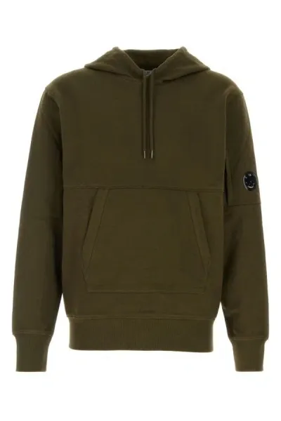 C.p. Company Cotton Fleece Hoodie Ivy Green