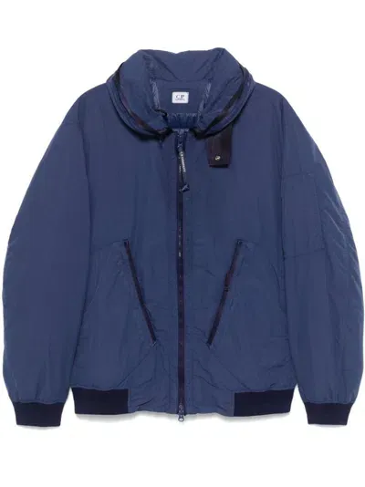 C.p. Company Padded Hooded Jacket In Blue