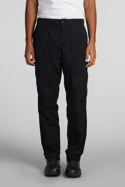 C.p. Company Logo-plaque Technical Track Pants In Black