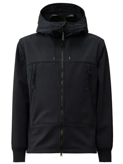 C.p. Company Shell-r Google Jacket Navy In Black