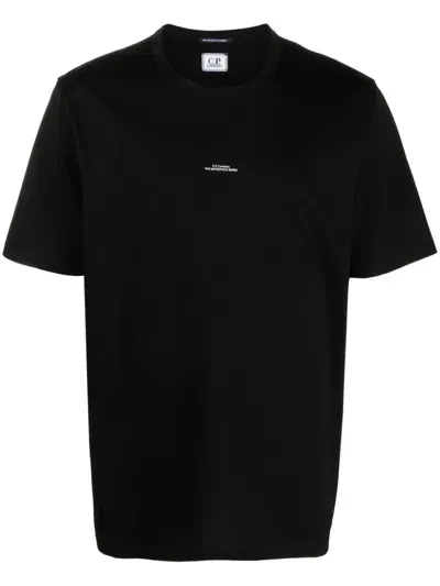 C.p. Company Logo-print Cotton T-shirt In Black