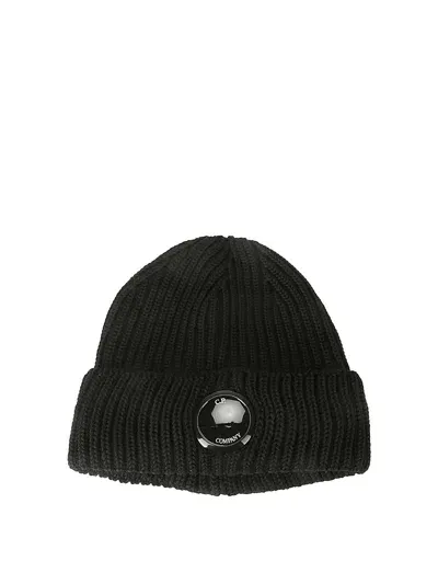 C.p. Company Wool Beanie In Black