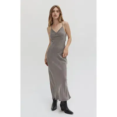 Crescent Cupro Slip Maxi Dress In Espresso