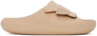 Crocs Beige Mellow Luxe Recovery Slides In Shitake