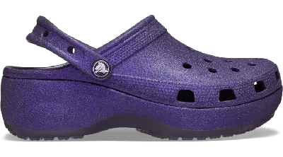 Crocs Classic Platform Glitter Sabots Femmes Dark Iris 42 In Purple