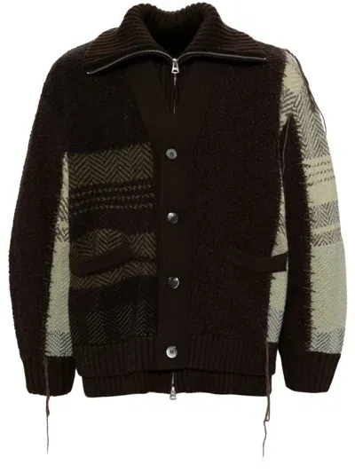 Croquis Layered-effect Cardigan In Brown