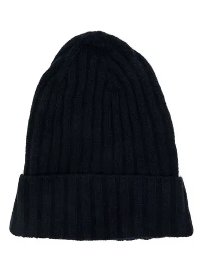 Cruciani Cashmere Beanie Hat In Blue