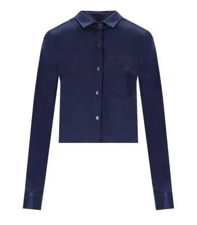 Cruna Dafne Blue Cropped Shirt