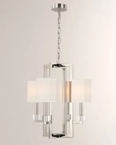 Crystorama Dixon 4-light Chandelier In Polished Nickel