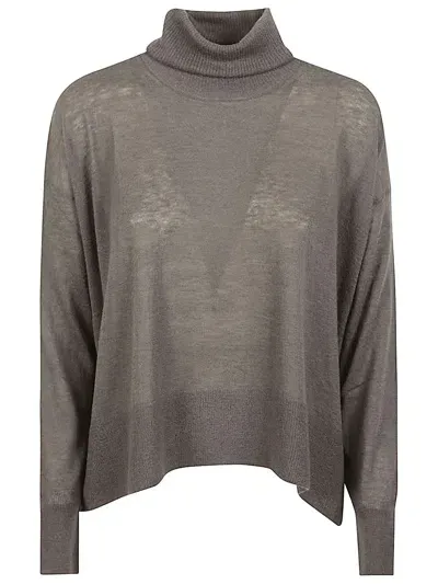 Ct Plage Cashmere High Neck Sweater In Kaki