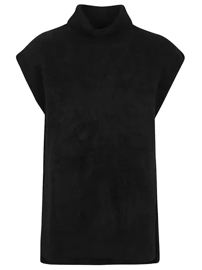 Ct Plage Cashmere High Neck Vest In Black