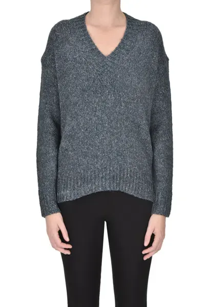 Ct Plage Melange Knit Pullover In Dark Green