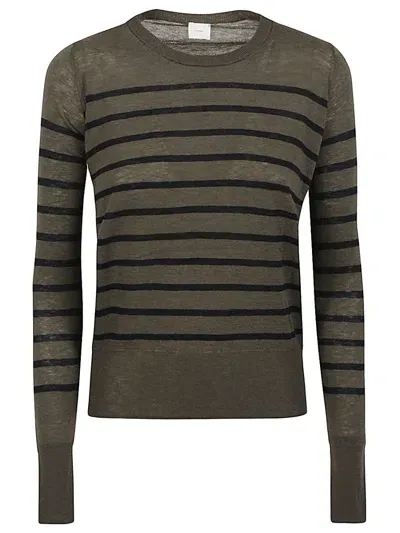 C.t.plage Wool Striped Sweater In Beige