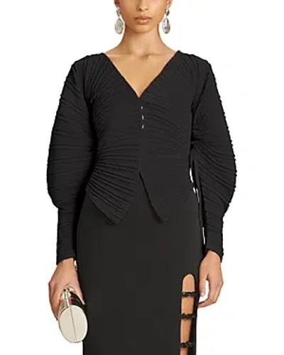 Cult Gaia Blair Volume Sleeve Cardigan In Black