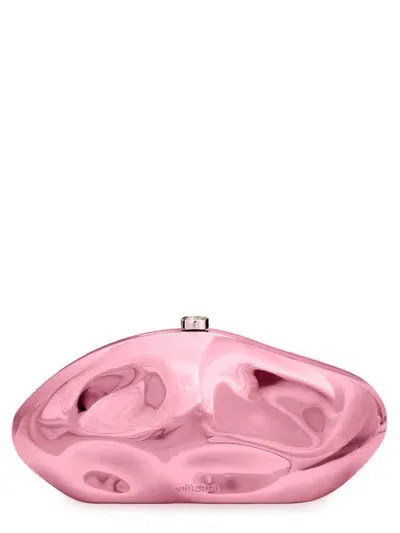 Cult Gaia The Caldera Metallic Clutch Bag In Pink