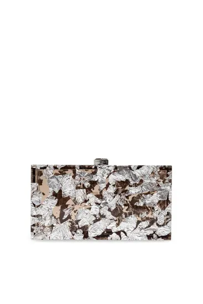 Cult Gaia Ela Logo Engraved Clutch Bag In Multi