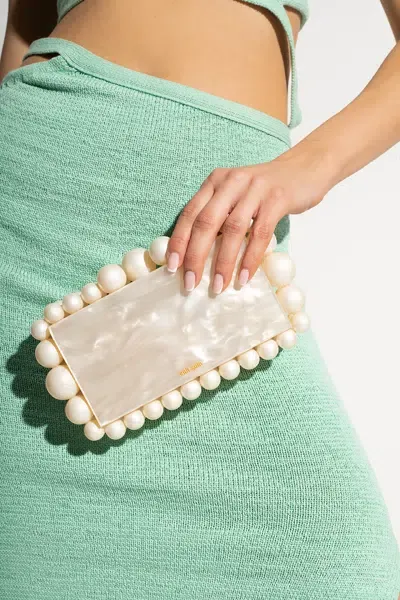 Cult Gaia Womens Ivory Eos Faux-pearl And Acrylic Clutch Bag