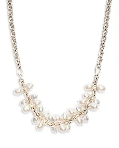 Cult Gaia Imitation Pearl Dangle Cluster Dolly Statement Necklace, 19.5 In Silver