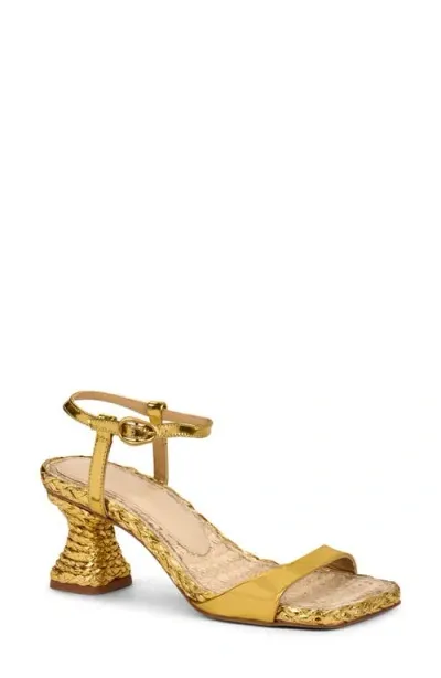 Cult Gaia Javiera Ankle Strap Sandal In Gold