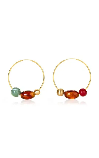 Cult Gaia Merida Beaded Gold-tone Earrings In Multi