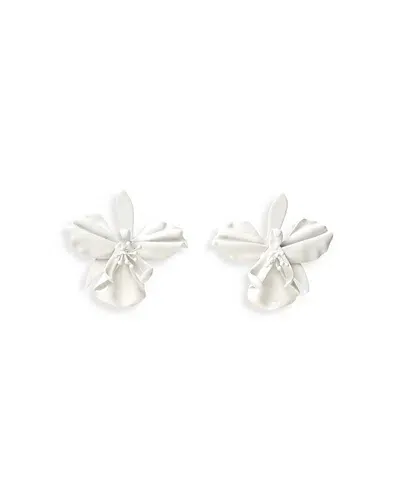 Cult Gaia Mila White Flower Drop Earrings