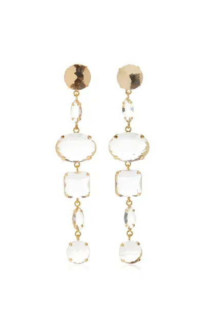 Cult Gaia Noa Gold-tone Crystal Earrings In White