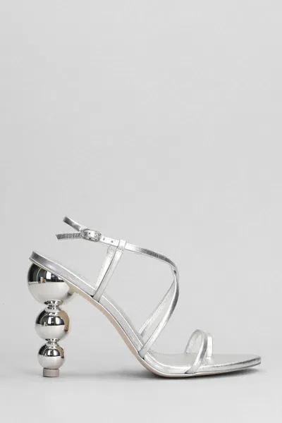 Cult Gaia Robyn Metallic Toe-ring Strappy Sandals In Silver