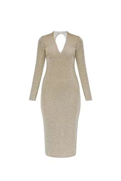 Cult Gaia Shayla Knitted Dress In Gold