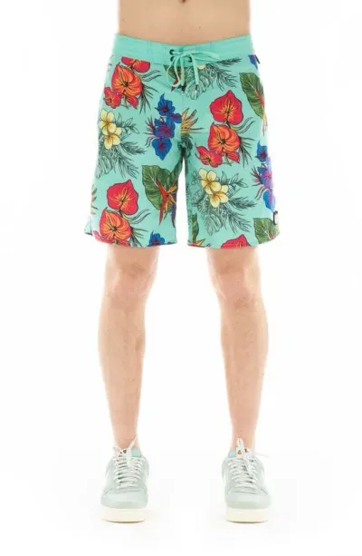 Cult Of Individuality Aloha Print Swim Trunks In Hawaiian Flower