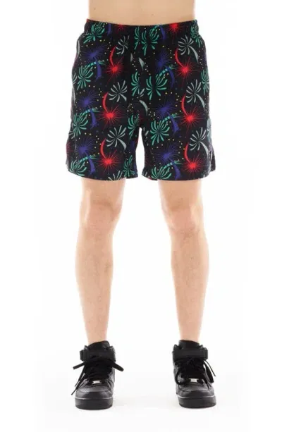 Cult Of Individuality Fireworks Print Swim Trunks