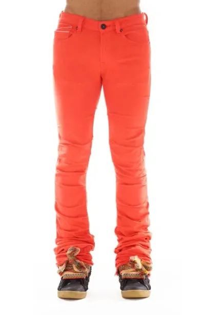 Cult Of Individuality Hipster Nomad Stacked Bootcut Jeans In Coral