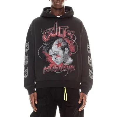 Cult Of Individuality Oversize Graphic Hoodie In Black