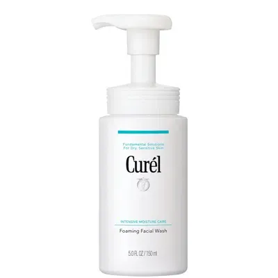 Curel Foaming Facial Wash For Dry, Sensitive Skin 150ml In White