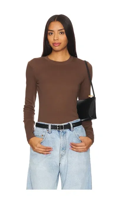 Cuts Long Sleeve Tomboy Tee In Mocha