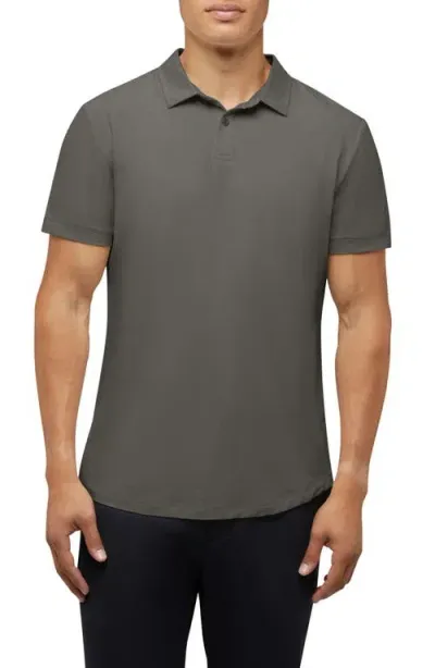 Cuts Trim Fit Cotton Blend Polo In Steel