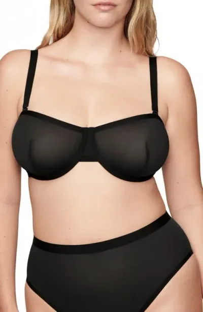 Cuup The Balconette Mesh Bra In Black