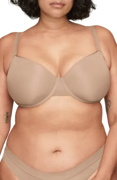 Cuup The Demi Spacer & Mesh Bra In Taupe