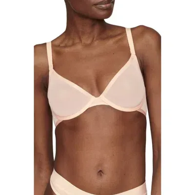 Cuup The Plunge Mesh Bra In Blush