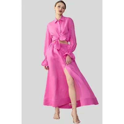 Cynthia Rowley Baleira Skirt In Hot Pink