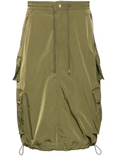 Cynthia Rowley Cargo Midi Skirt In Green