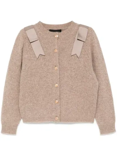 Cynthia Rowley Ribbon Embellished Cardigan In Neutrals