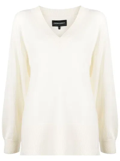 Cynthia Rowley Women's V-neck Cashmere & Wool-blend Sweater In Cream