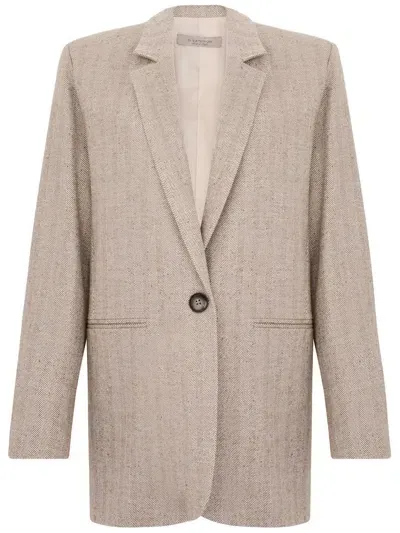 D Exterior Single-breasted Blazer With Vent. In Grey