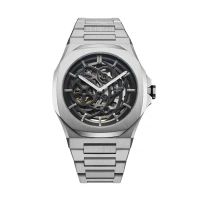 D1 Milano Skeleton Bracelet Mod. Silver - Automatic In Metallic