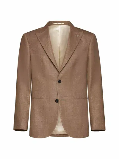 D4.0 English Vents Virgin Wool Blazer In Beije