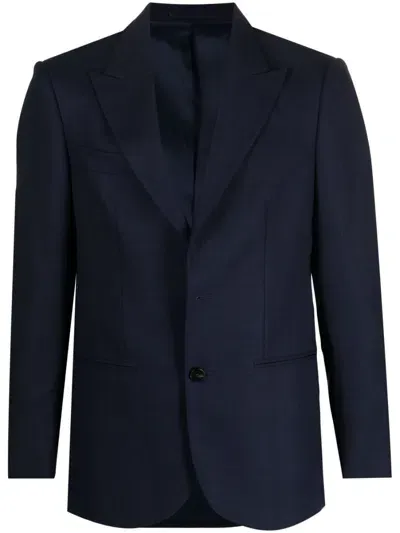 D4.0 English Vents Virgin Wool Blazer In Blau