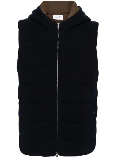 D4.0 Ribbed-knit Gilet In Blue