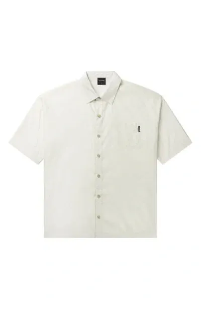 Daily Paper Salim Solid Short Sleeve Button-up Shirt In Frost White